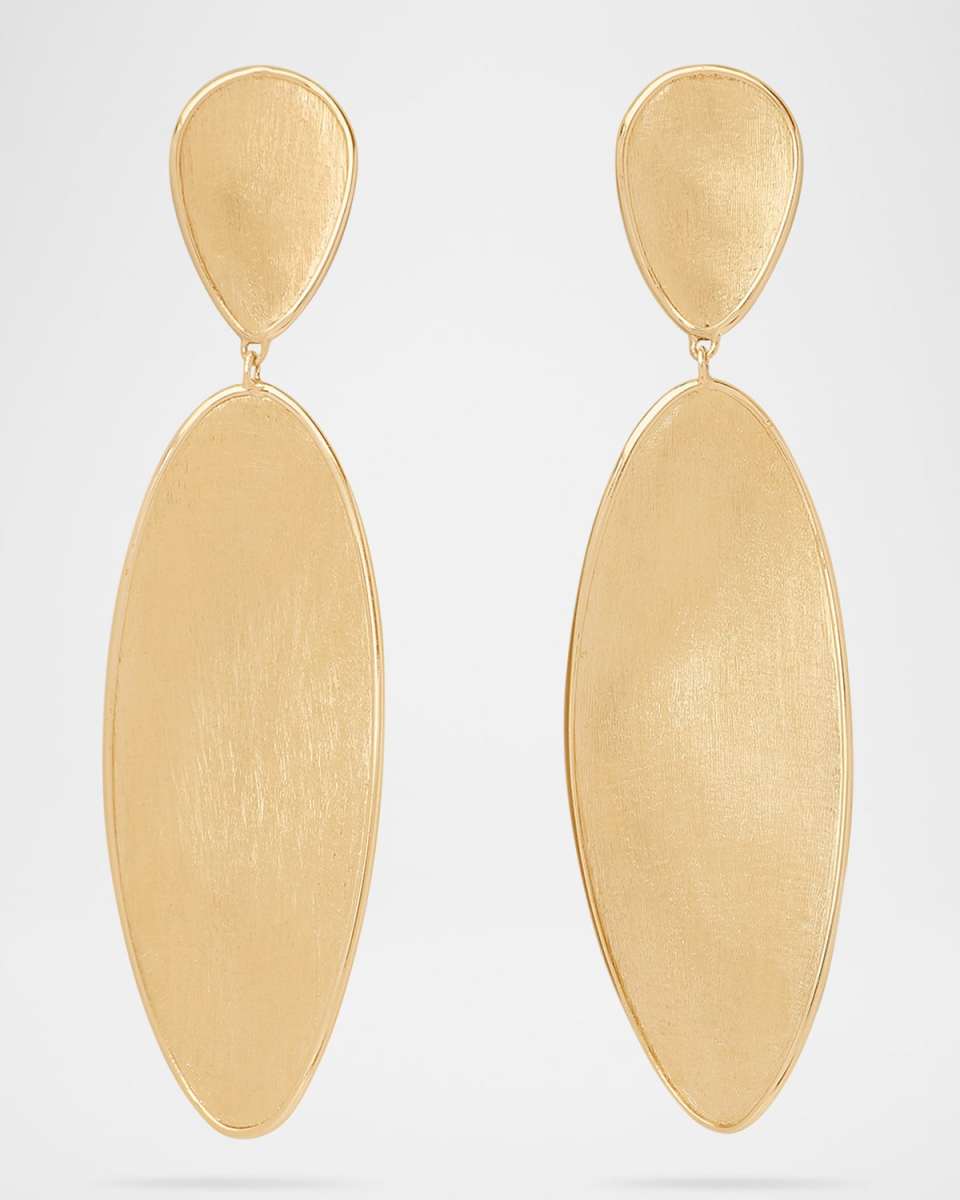 18K Yellow Gold Lunaria Twist Double Drop Earrings